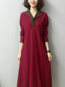 Elegant Long Sleeve Long Dress 2025 New Womens Spring Autumn Fashion Middle-Aged Mom Dress Other Material Other Style