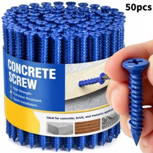 100/50pcs Cross Flat Head Heavy-duty Countersunk Masonry Screw Rust Resistance Repair Fasteners for Fixing Brick Walls Concrete