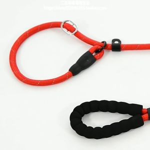 ไม่ต้องใช้ปอกคอ รุ่นใหม่ สายจูงไนล่อน เส้นเดียวจบ ขนาดใหญ่ หนา1.2 CM ยาว1.3 มม