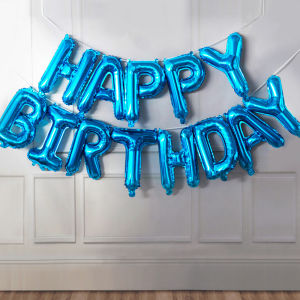 13pcs/set Birthday Balloon Blue Black Aluminium Foil HAPPY BIRTHDAY Letter Balloons Birthday Party Decor Home Party DIY Supplies
