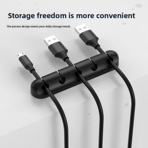 Desktop Cable Organizer Data Cable Power Cord Fixed Wall Bedside Mobile Phone Charging Cable Storage Clip Silicone Material