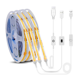 DC 5V COB USB LED Strip Lights TV Background Lighting Diode Tape Home Decor LED Light Lamp For Home Kitchen Cabinet Decoration