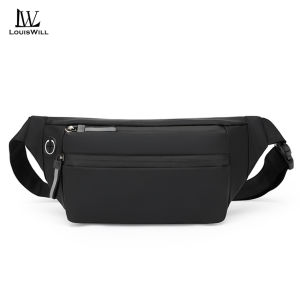 LouisWill กระเป๋ากระเป๋าสะพายไหล่ความจุมากกระเป๋าคาดเอวกระเป๋าคาดหน้าอกของผู้ชายกระเป๋าสะพายข้างสะพายไหล่เข็มขัดสะโพกกันการฉีกขาดกระเป๋าข้างกระเป๋าคาดหน้าอกสำหรับผู้ชายมาพร้อมกับช่องเสียบหูฟัง