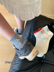 Natural Antibacterial Womens Mid-Calf Socks Autumn Winter New Style Anti-Odor Short Chunky Socks Breathable Comfortable