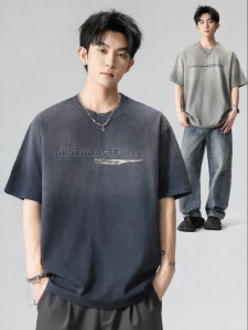 Wood soon | American Vintage Lettering Faded Washed T-Shirt