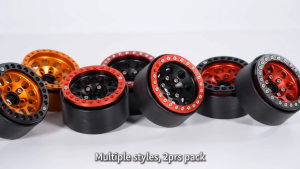 LIXADA 2PCS Zinc Alloy 1.9in Beadlock Wheel Rim Hub 12 Round Hole for 1/10 RC Crawler Compatible with Hsp Redcat Traxxas Tamiya Hpi RC4wd Axial