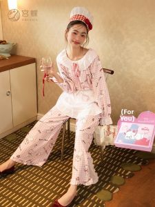 GONGDIE | Soft Comfortable Cotton Sleepwear Long Sleeve Spring Autumn