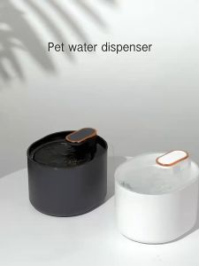 HATELI Mèo Cưng Đài Phun Nước Cho Chó Bình Nước Cho Thú Cưng Bình Tập Uống Điện Bát Nước Cho Thú Cưng Có Đèn LED Chức Năng Chống Khô Tự Động 3L