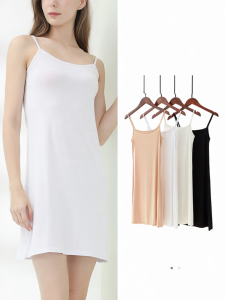 UPcosy | Modal Icy Silk Black Camisole Dress