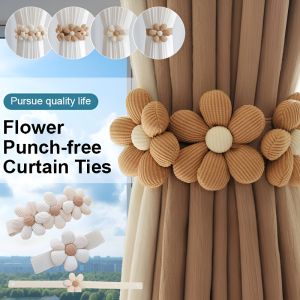 Flower Punch-free Curtain Ties Adjustable Curtain Fixer Clip Creative Curtain Decoration