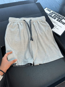 LIUBU | American Plaid Patchwork Knit Shorts for Men