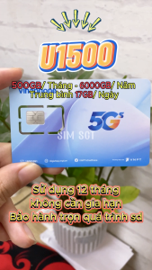 SIM 4G Vinaphone U1500 Trọn Gói 12 Tháng Tặng 500GB 1 Tháng Full Tốc Độ Cao - BẢO HÀNH 1 ĐỔI 1 | FREESHIP - CHƯA KÍCH HOẠT