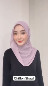 Chiffon Shawl (Breathable / Plain Bubble Scarf / Tudung /Pin-less Underscarf / Hijab / Underscarf / Shawl / Women)
