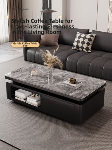 YIYOU | High-grade Texture Marble Rectangular Coffee Table
