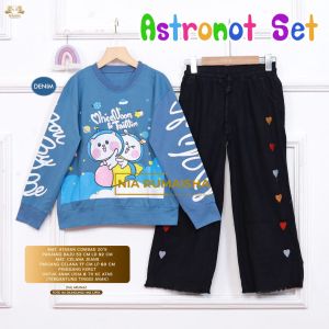 ASTRONOT SET KIDS - SET ANAK KEKINIAN BY NIA RUMAISHA || MAT. COMBAD || CELANA JEANS PINGGANG FULL KERUT