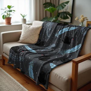 Beast Kingdom | Black Pink Polka Dot Minimal Anime Cartoon Flannel Blanket Soft Warm Throw for Bedroom Sofa Car Kids Holiday Gift