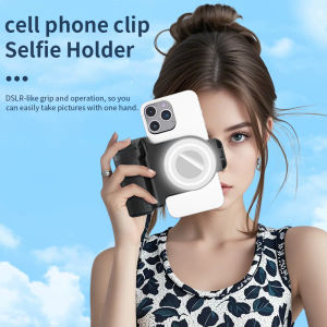 3-in-1 Magnetic Ring Light & Phone Stand Adjustable Brightness Selfie Grip Strong Magnet Finger Holder for Streaming Vlogging