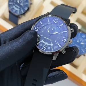 【 Gift Box 】 High-end personalized silicone strap large dial blue light sports student mens watch