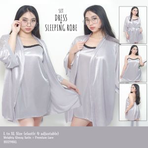 Baju tidur wanita Terbaru piyama kimono set dress pendek gaya elegan pakaian tidur busana wanita size L XL
