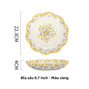 DIHUANTUO | Đĩa Sâu Hoa Văn Gốm