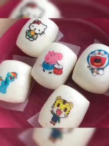 Buns Edible Glutinous Rice Paper Steamed Buns Cartoon Bun Decoration 卡通糯米纸可爱糯米纸可以吃的贴纸