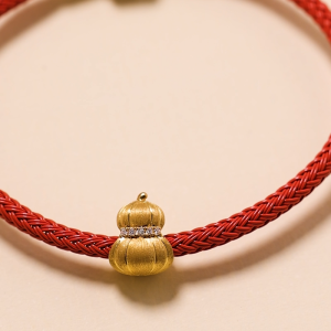 Chow Sang Sang  周生生 999 Gold Charme Diamond Gourd Charm for Women & Men 95877C  (Bracelet Not Included)