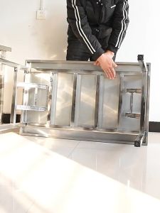 API โต๊ะพับสแตนเลส 304 โต๊ะพับ โต๊ะอาหารกลางแจ้ง 100/120cm พับได้ ไม่ต้องติดตั้ง น้ำหนักเบาและแข็งแรง เหมาะสำหรับสถานการณ์ที่หลากหลาย Folded table