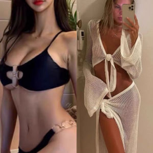 Beach Vacation Swimwear Bikini Cover up Water Proof Mesh Beach Sunscreen Clothing Hot Spring Outerwear Womens Style