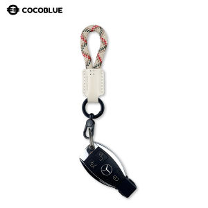 Handmade Leather Mobile Phone Lanyard Car Keychain Anti-Lost Key Ring for Men And Women Digital Accessories Coco Blue