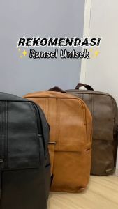 Max-Mor M168 Tas Ransel Kulit Pria Tas Sekolah Cowok Cewek Backpack Pria Tas Kulit - Bags Laptop
