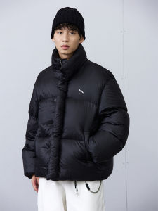 Roaringwild | Black Gray White Logo Puffy Down Jacket