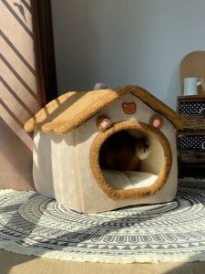 Dog House Cat House House-style Pet Bed Pet Warm Nest Small dog Suitable for all Seasons Removable and Washable
