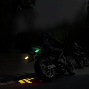 1Pair Motorcycle LED Projector Light Turn Signal Lamp Colorful Decorative Atmosphere Lights High-Bright Rear Flash Indicator