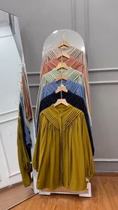 Karisa Blouse Kemeja Polos Atasan Wanita SIze M L XL XXL 3XL Linen Crinkle Basic Cantik Fit Oversize