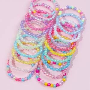 10Pcs Colorful Beaded Bracelets for Children Birthday Party Favors Goodie Pinata Filler Baby Shower Wedding Guest Treat Gift