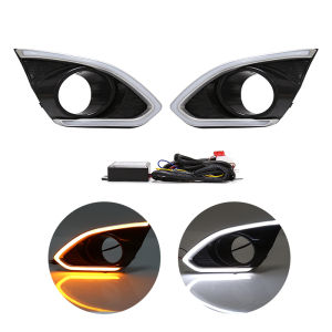 Đèn Chạy Ban Ngày DRL Chevrolet Spark 2013-2015 Đèn Xi Nhan Kép Đèn Sương Mù Đèn Cản Trước Màu Vàng Trắng Chất Liệu ABS 3400LM 12V