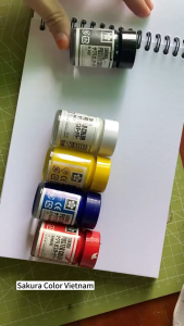 Bộ 12 Màu Poster Sakura Hũ Thuỷ Tinh 30ml – Hàng Chính Hãng Nhật Bản | Màu Poster Vẽ Mỹ Thuật Chuẩn Sắc – Độ Phủ Cao