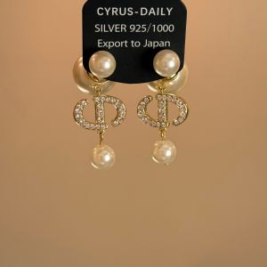 Fresh out Bubble Sake Pearled Tassel Letter Earrings Korean Style Womens Fashion Jewelry Pearl Drop Earrings Hoop Earrings