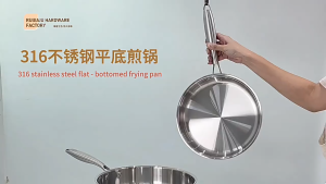 316 Stainless Steel Uncoated Non Stick Frying Pan Steak Cooking Cookware For Gas Stove Induction Cooker