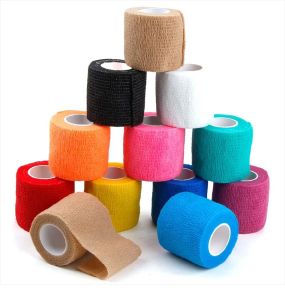 1pc 2.5cm*4.5m 5cm*4.5m Self-Adhesive Tattoo Grip Bandage Elastic Non-woven Wraps Tape Disposable Tattoo Grip Tape Finger Protection