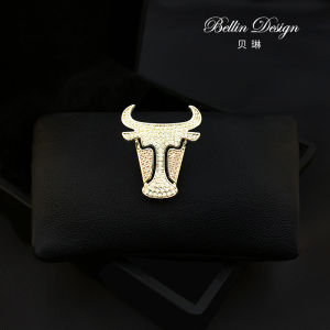 Lucky Bull Brooch Pin Fashion Accessory Zodiac Year of the Bull Lapel Pin Decorative Sweater Pin Fresh out Couples Brooch