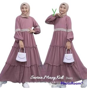 Gamis anak bahan ceruty babydol pul puring 4 ukuran 7- 16tahun