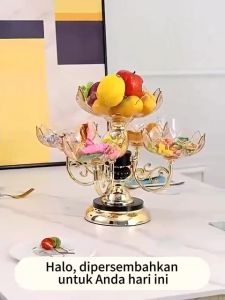 Pesta party Mangkuk Makanan Permen Buah Di Meja Multi-Lapis Meja Kopi Ruang Tamu Hias