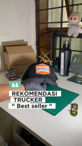 RCKLS. Topi Jaring Pria Distro Original Trucker Hat Black Orange