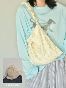 Original HAAHUA2025 Single Shoulder Bag Tassel Camellia Underarm Canvas Bag Luxury Minimalist Casual Magnetic Buckle Closure