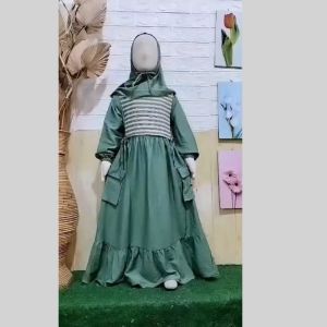 Baju Gamis Cargo Anak Perempuan & Hijab Murah