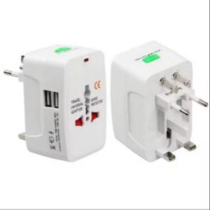 Adaptor Travel Universal 2 Port USB Charger Internasional Stop Kontak
