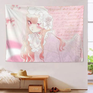 VIKAMA Anime Girl Tapestry Background Wall Machine Washable HD Tapestry Cute Room Decoration Home Decoration