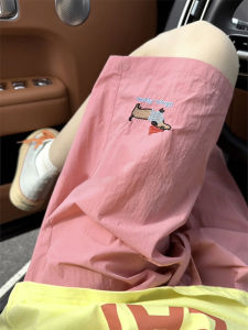 High Waist Short Pants Womens Summer Outdoor Wear Pink Dopaamine Beach Fourths Quick Dry Straight Leg Polyester Fiber Shorts