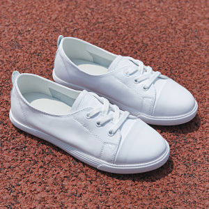 Leather Slip-On Casual Shoes Womens Spring Summer Breathable Comfortable Soft Bottom Flat Bottom Cross Strap Fashionable